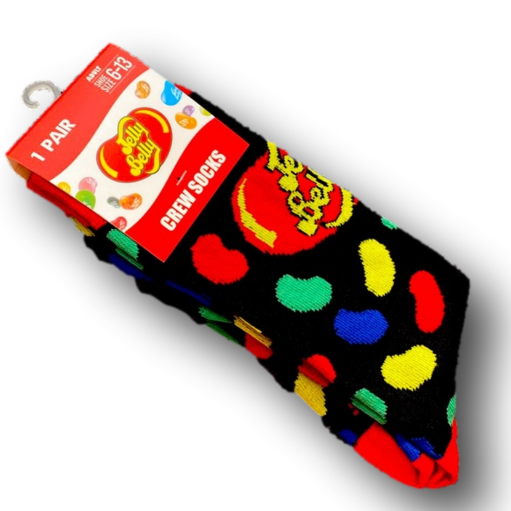 3/$20 Jelly Belly Retro Candy Funny Novelty Crew Socks - Brand New - Picture 3 of 3